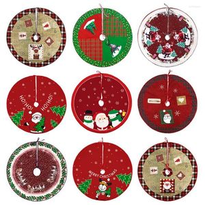 Kerstdecoraties Uitstekende boomrok Helder gekleurde decoratieve multi-stijlen Weave Santa Xmas Bottom