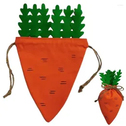 Decoraciones de Navidad telas zanahorias bolsas de regalo de la zanahoria de la zanahoria de la zanahoria del cordón del cordón de los regalos de dulces para bodas para bodas