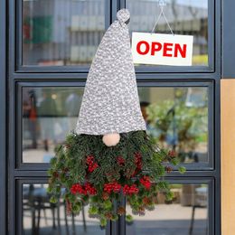 Décorations de Noël sans visage vieil homme arbre à l'envers 2023 couronne créative décorations suspendues pour porte fenêtre de magasin 231018