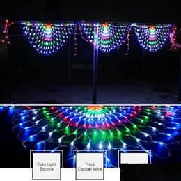 Décorations de Noël Fée Garland Paon Mesh Net LED String Lights Strings de fenêtre extérieure pour la fête du Nouvel An Décor Y200603276K Dro Dhgjn