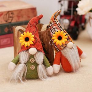 Kerstversiering Herfst Kabouter Pompoen Zonnebloem Zweedse Nisse Tomte Elf Dwerg Pluche Ornamenten voor Kerstmis Herfst Kabouter Thanksgiving Decoratie 231025