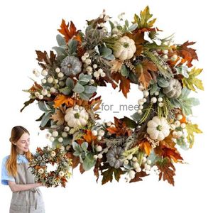 Kerstversiering Herfstkransen Oogst Herfst Deurkrans Kerst Halloween Decoratie Pompoen Bes Esdoornblad Kunstmatige Krans Woondecoratie HKD230921