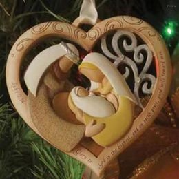 Décorations de Noël Famille de 3 Ornement Love Ornement Goffable Religious Decor Tree Pendant Pendre suspendu Artisanat Embellissement