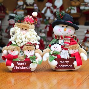 Kerstdecoraties Familie Portret Flanel Doll Nieuwheid Zegen Geschenken Old Man Sneeuwman Dolls Holiday Home Decor