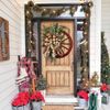 Décorations de Noël Roues de wagon de ferme couronne de porte d'hiver suspendue à la maison