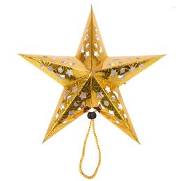 Décorations de Noël Mode Noël Décor Pentagramme Abat-jour Étoile Lanterne En Papier Suspendu Accessoires De Mariage Or