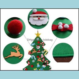 Kerstdecoraties Filt Christmas Decorations Tree Patroon Diy Creative Manual Teaching Plane Nonwovens ornament artikelen Factory DHTV7