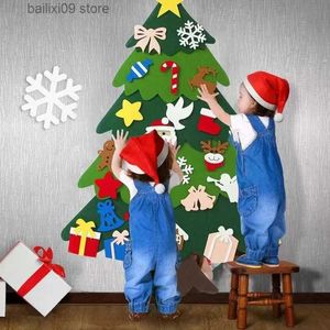 Décorations de Noël Feutre Arbre de Noël Enfants DIY Noël Père Noël Arbre Cadeau Joyeux Noël Décor 2024 Noel Tree Bonne Année 2023 Natal Tree T231012