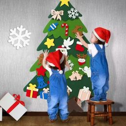 Décorations de Noël Feutre Arbre Enfants DIY Noël Père Noël Cadeau Joyeux Décor 2024 Noel Bonne Année 2023 Natal 231212