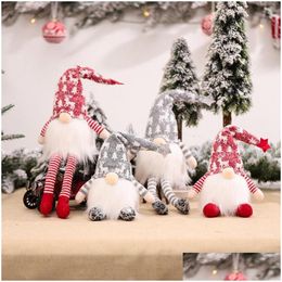 Kerstdecoraties Fengrise Gnomes Elf Doll Merry Decor voor thuistafel 2021 Navidad ornamenten Xmas cadeau Jaar 2022 Drop levering G Dhew