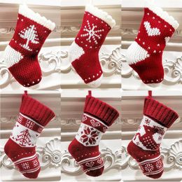 Kerstdecoraties Fengrise Tree Snowflake Elk Kousen Candy Geschenktas Zakken Paar Navidad Jaar 2023 220912