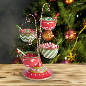 Décorations de Noël Décoration Festive Snack Station 4 Sacs De Table De Paniers De Nourriture En Résine Pour Un Rangement Facile