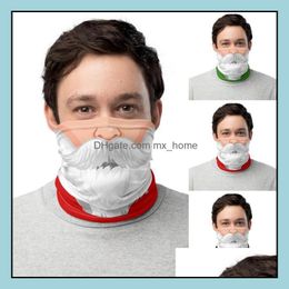 Kerstdecoraties feestelijke feestartikelen Home Garden Chirstmas Face Shield Bandana Masker Outdoor Sports Magic Dhkyh