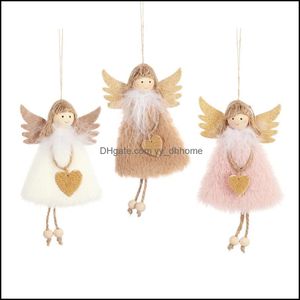 Décorations de Noël Fournitures de fête festives Maison Jardin Ornements suspendus Ange en peluche Poupée Jouets Arbre de Noël Pendentifs Enfant Cadeau mignon Créati