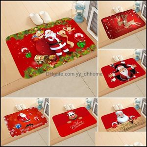 Kerstdecoraties feestelijke feestbenodigdheden huizen tuin vrolijke deur mat santa claus elanden prints flanel oppervlakte badkamer tapijt voor decor non