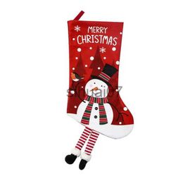 Décorations de Noël Les bas de Noël ignifuges ne sont pas faciles à briser l'odeur, accessoires de décoration durables et atmosphériques, chaussettes cadeaux de Noël x1019