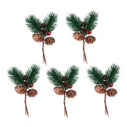 Décorations de Noël Pics floraux Baies Pin Gui Verdure