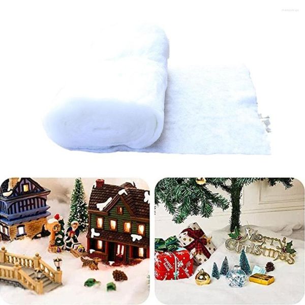 Décorations de Noël fausse couverture moelleuse 100 150CM blanc mélange de coton artificiel tapis décoration de fond de neige