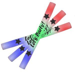 Kerstdecoraties schuim Glow Sticks Light Up Party Gunst flitsen in de donkere juli 4e voorraden Personaliseerde aangepaste bruiloft 221203