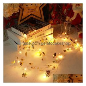 Décorations de Noël pour la maison 2M 20 LED fil de cuivre cône de pin arbre lumineux Kerst Natal année 211025 livraison directe jardin fête festive Dhlyz