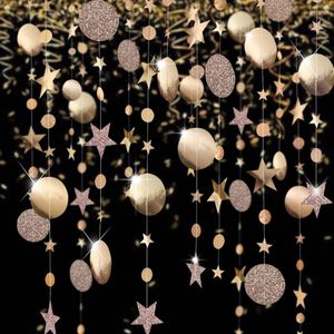 Décorations de noël pour la maison, guirlandes en papier flocon de neige étoiles scintillantes de 4M, pendentif année 2023, ornements de noël 2022