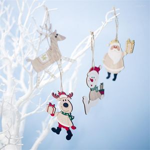 Décorations de Noël pour décoration intérieure peinte au Père Noël Claus Elk Snowman suspendu suspendu Navidad 2022