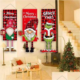 Adornos navideños para el hogar Bandera colgante Adornos alegres Decoración de la puerta Banners Navidad 2023 Año nuevo Entrega de la gota Jardín Festivo Pa Dhdhp