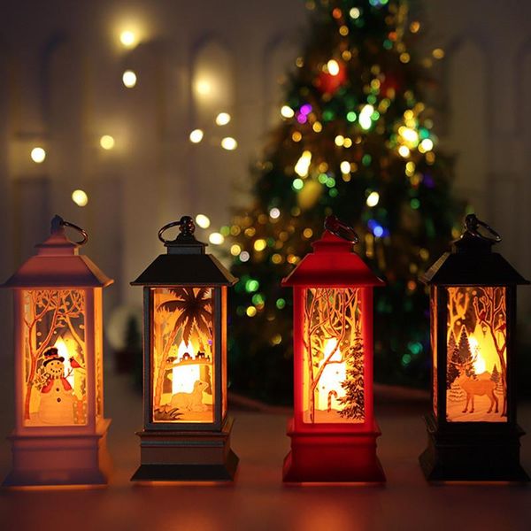 Décorations de Noël pour la maison Lanterne LED Bougie chauffe-plat Arbre de Noël Ornements de Noël Lampe Père Noël Navidad Année 2023 Noël