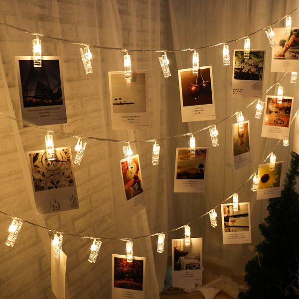Adornos navideños para el hogar Clip de fotos Luz LED Adorno para árbol de Navidad Navidad Kerst Año Nuevo 2022