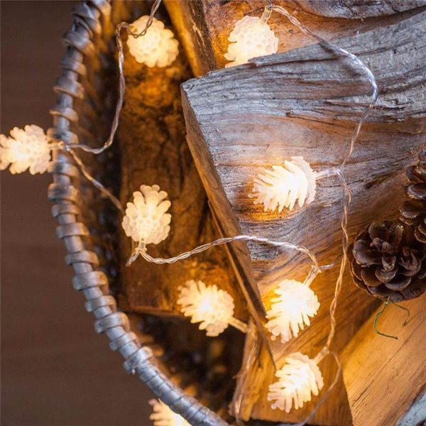 Décorations de Noël pour la maison Côté de pin blanc chaud à corde LAME LUMIÈRE LUMIN