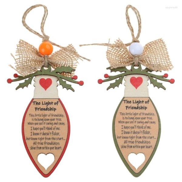 Décorations de Noël ami plaque la lumière de l'amitié cadeau d'anniversaire en bois décor pour décoration d'arbre