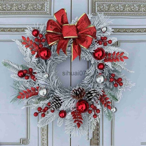 Decoraciones navideñas Puerta de entrada llave de puerta de bola roja Latan Manto de decoración navideña decoración navideña interior y exterior x1020