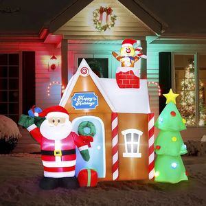 Décorations de Noël Maison extérieure gonflable de Noël géante Père Noël avec lumières Arbre de Noël gonflable Décor intérieur pour la maison Navidad 231109