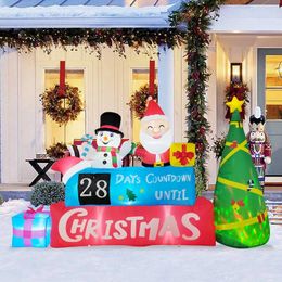 Kerstversiering Reuzentrein Opblaasbaar Speelgoed Buitendecoratie LED Kerstman Sneeuwpop Kerstboom voor Tuin Jaar Decor 231127