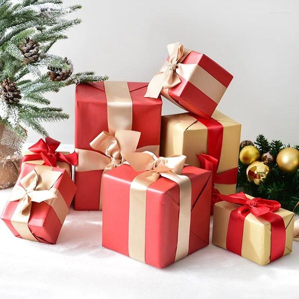 Coffret cadeau de décorations de noël, ensemble de 7 pièces d'accessoires de décoration de fenêtre de centre commercial