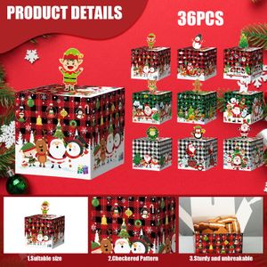 Décorations de Noël Coffrets cadeaux 3D Noël Candy Treat Box Boulangerie Chocolat Goodie Conteneurs Colorf Papier Goody Ornements pour enfants Partie Ot9Hp
