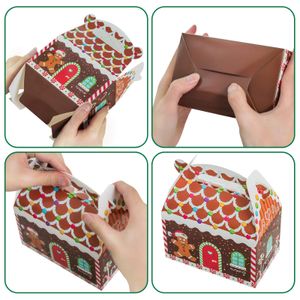 Kerstversiering Geschenkdozen Koekjestraktatie 3D Kerst Huis Kartonnen Gevel Voor Snoep Vakantie Feestartikelen Geven 6X3,5X3,5 In Ottl5
