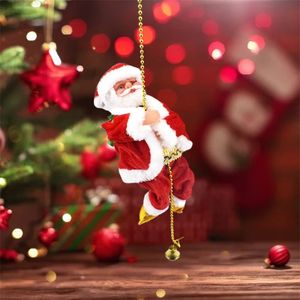 Decoraciones navideñas Regalo Eléctrico Santa Claus Juguetes Escalada Cadena de cuentas Navidad Viejo Muñeca Música Escalada Regalos creativos para niños Decoración de Navidad 220916