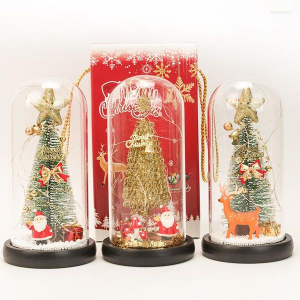 Décorations de Noël, couverture en verre, arbre, cèdre, renne, décoration pour salon, chambre à coucher, lampe