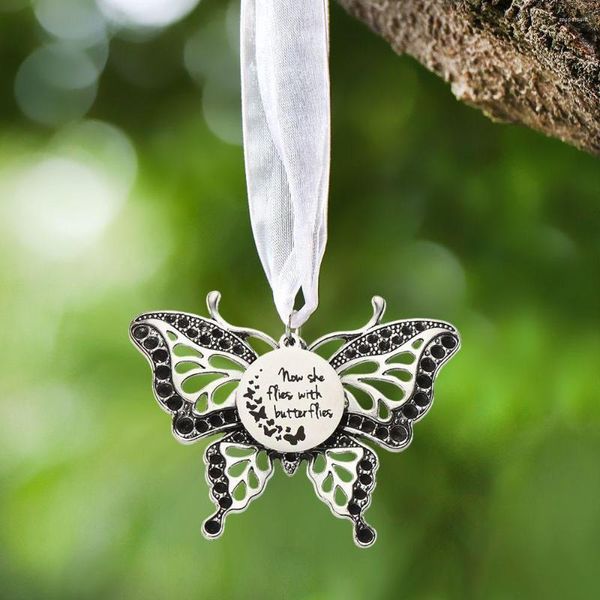 Decoraciones navideñas Regalos Simpatía Adorno para el hogar Seres queridos Recuerdo Luto Colgantes Ahora ella vuela con mariposas Decoración colgante