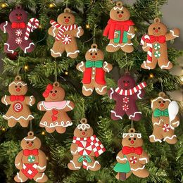 Kerstversiering Gingerbread Man Ornamenten Kerstboom Hangende Hanger 2023 Vrolijk voor Thuis 2024 Jaar Cadeau Navidad Noel 231027