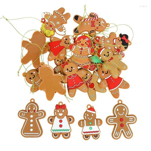 Décorations de Noël ornements de l'homme en pain d'épice pour arbre de Noël suspendus 2024 joyeux maison bonne année noel navidad cadeaux