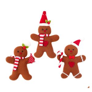 Décorations de Noël Gingerbread Man Pendent Decoration Cookie Doll Doll Plux Santa Tree Widget Ornaments de Noël