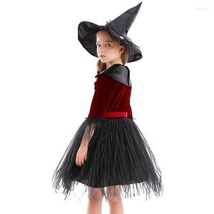 Kerstdecoraties meisjes heksen kostuum Halloween fancy verkleed accessoires rok en hoed maskerade wizard voor