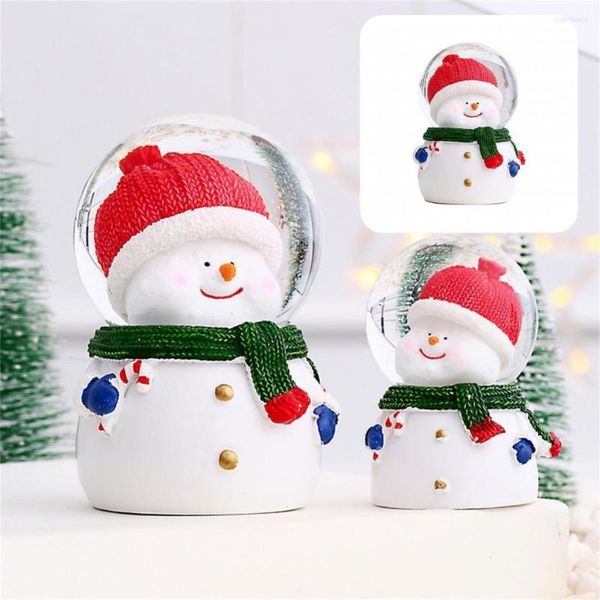 Décorations de Noël Verre Utile Père Noël Bonhomme De Neige Snowglobe Résine Stable Snow Globe Colorfast Pour La Maison