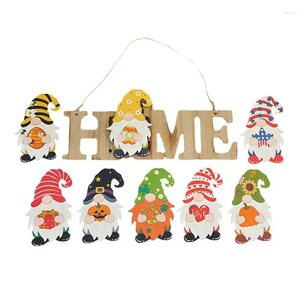 Décorations de Noël Gnome, signe de porte d'entrée, cintre de fenêtre en bois, décor de vacances de Style rustique pour mur de porche de ferme