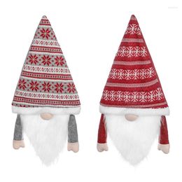 Kerstdecoraties Knome Tree Plush Santa Gnomes gebreide sneeuwvlokhoed