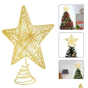 Décorations de Noël Goud Glitter Kerstboom Top Ijzer Ster Kerst Decoraties Voor Huis Xmas Boom Ornamenten Navidad Newjaar 2023 D Dhleb