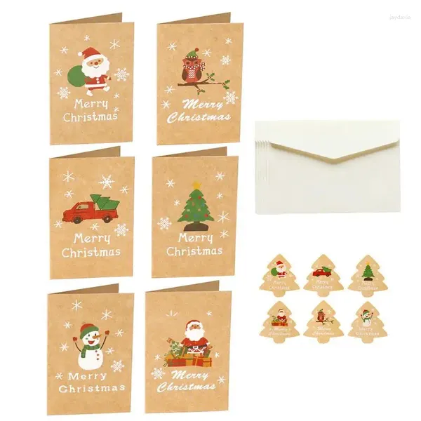 Décorations de Noël Cartes de voeux avec enveloppes 6 pièces Ensembles de cartes Cadeaux de fête en vrac pour la famille et les amis Réchauffement