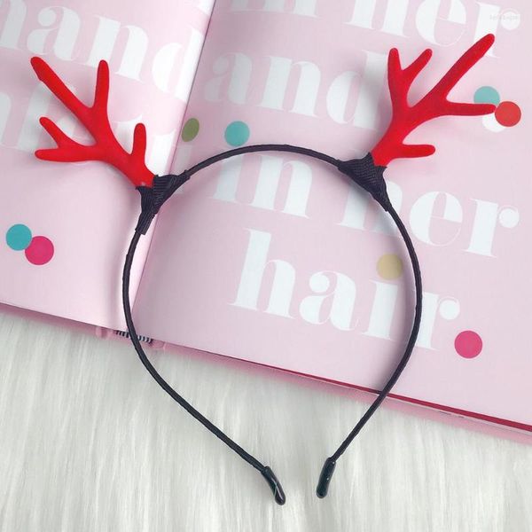 Decoraciones navideñas para el pelo, diadema, cuerno de ciervo, astas para niñas, tocado con horquillas, accesorios para adornos de regalo